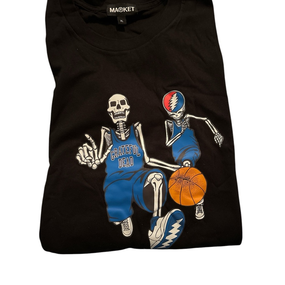 Market Men’s Grateful Dead‎ Skeleton Basketball T-Shirt Size XL NWOT